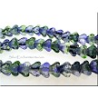 6x4mm Blueberry Green Tea Czech Glass Flower Beads 