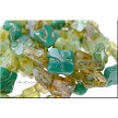 Czech Glass Beads, Mixed Green Carved Tile Picasso Edge Beads, 10mm 