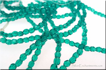 3mm Round VIRIDIAN Czech Glass Fire Polished Beads 