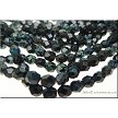 Czech Glass Beads, Jet Picasso, 6mm Fire Polished (25) 