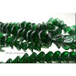 Czech Glass Beads, Flower Beads, Emerald Green with Silver Wash (25) 
