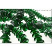 Czech Glass Beads, Flower Beads, Emerald Green with Silver Wash (25) 