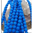 4mm Round Electric Blue Neon Czech Glass Fire Polished Beads 