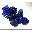 8mm Ultramarine Halo Czech Glass Rose Petal Beads 