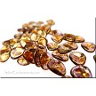 8mm Crystal Bronze Picasso Czech Glass Rose Petal Beads 