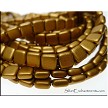 6mm Czechmates Matte Goldenrod 2 Hole Tile Beads 