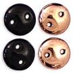 Jet Apollo Gold Czechmates Two-Hole Lentil Beads 