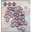 Pink Metallic Suede Czechmates 2 Hole Lentil Beads 