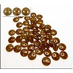 CzechMates Beige Bronze Picasso Two-Hole Lentil Beads 