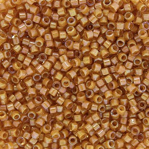 Size 11 Delica Beads, Amber Color Lined, DB-0272 