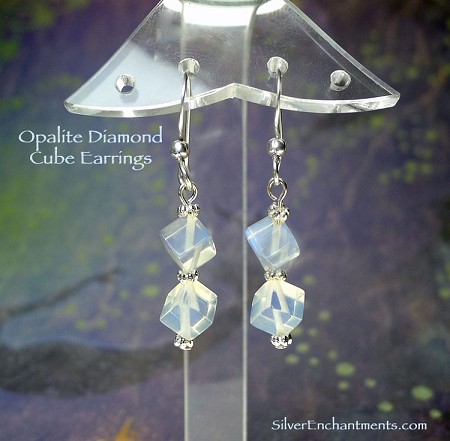 Cube Diamond Opalite Earrings 