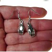 Dangling Silver Buddha Hand Earrings 