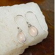 Rose Quartz Earrings, Sterling Silver 