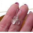 Rose Quartz Earrings, .925 Silver 