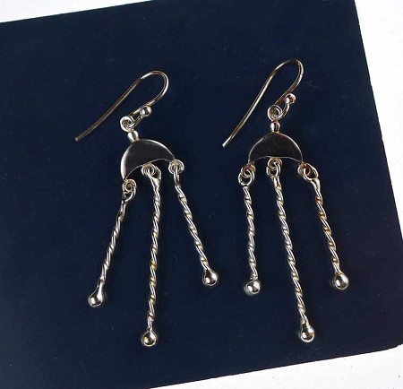 Sterling Silver Awen Moon Earrings 