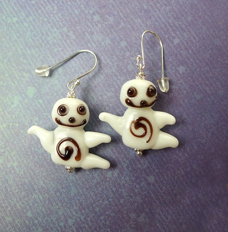 Ghost Earrings, Halloween Jewelry 