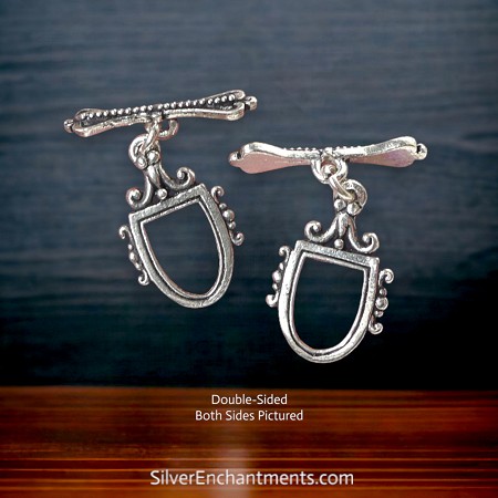 Sterling Silver Fancy Victorian U Shaped Toggle Clasp 