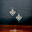 2 Sterling Silver Filigree Leaf Chandelier Earring Findings 