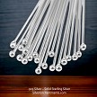 Sterling Silver Headpins with 2mm Ball Accent 21g 1.5-inches 