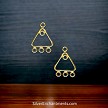 2 22k Gold Vermeil Triangle Chandelier Earring Parts 