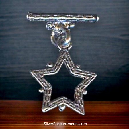 Sterling Silver Fancy Star Toggle Clasp 