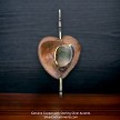 12mm Genuine Copper and Sterling Silver Puff Heart Beads 