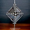 Sterling Silver Fancy Cross Puff Diamond Beads 