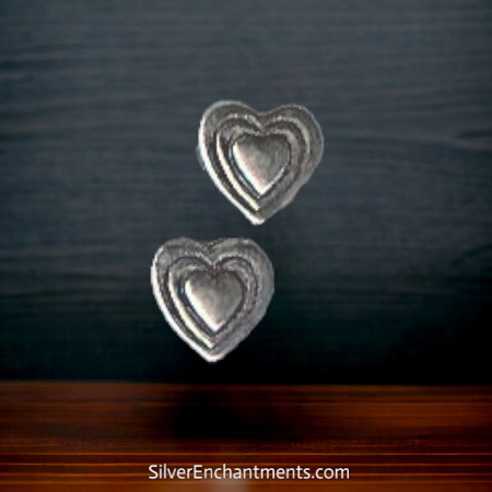 2 8mm Sterling Silver Heart Beads 