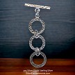 Sterling Silver Hammered 3-Ring Expandable Toggle Clasps 