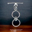 13mm Sterling Silver 2-Ring Expansion Toggle Clasps 