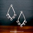 2 Sterling Silver Diamond Chandelier Earring Findings with 5 Loops 