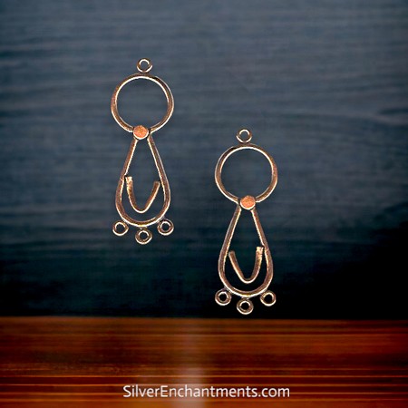 2 Solid Copper Fancy Chandelier Earring Findings 