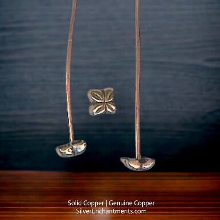 Solid Copper Headpins with Flower Bottom 