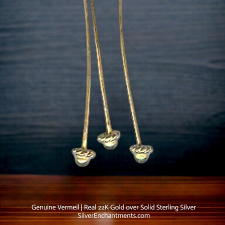 22k Gold Vermeil Twist Accent Headpins 