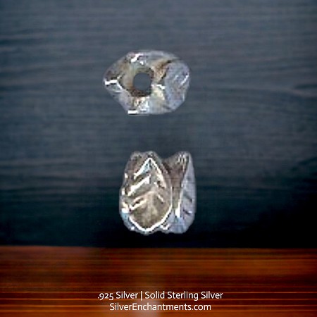 5x6.5mm Sterling Silver Leaf Ring Beads 