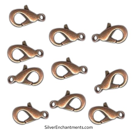 13mm Copper Lobster Clasps 