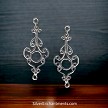 2 Sterling Silver Long Ornate Chandelier Findings 