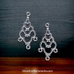 2 Sterling Silver Fancy Scallop Chandelier Earring Findings 