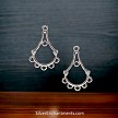 2 Sterling Silver Bamboo Chandelier Earring Parts 