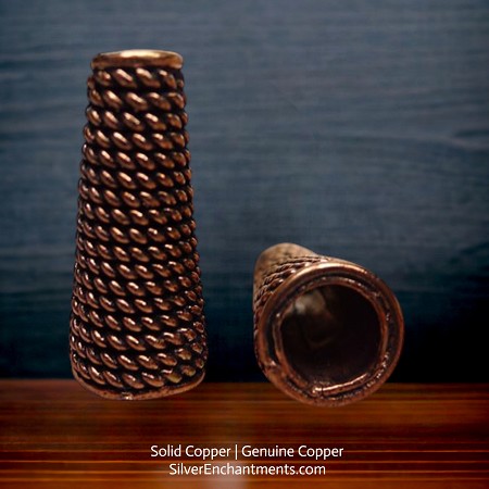 22x10mm Solid Copper Jewelry Cones Coil Detail 7mm 