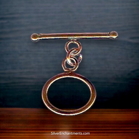 Solid Copper Oval Toggle Clasps 
