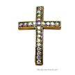 Gold Curved Cross Connector with AB Crystals 