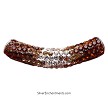 Ombre Brown Topaz Crystal Studded Large Hole Curved Tube Beads 