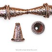 Copper Fancy Textured Jewelry Cones with 8mm Bottom Opening 