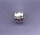 Sterling Silver Fluted Hammered Look Tube Bead 