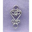 Sterling Silver Filigree Heart Jewelry Connector Link 