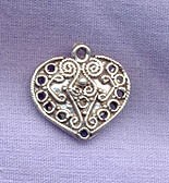 Sterling Silver Victorian Heart Jewelry Finding 