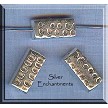 Sterling Silver Hammered Look Rectangle Bead 