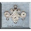 Sterling Silver Fancy India Scroll Chandelier Earring Findings (2) 