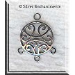 Sterling Silver Scroll Chandelier Earring Findings, Pair 